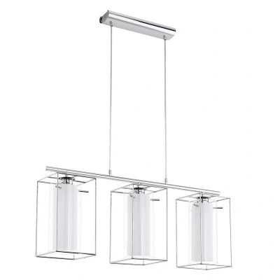 Afbeelding van EGLO Vintage Loncino 1   Hanglamp   74,5cm   Chroom   Helder, Wit