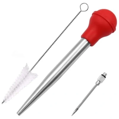 Afbeelding van TOPINCN Turkije Baster Rvs Marinade Tool Smaak Kruiden Injector Hittebestendige Vlees Spuit