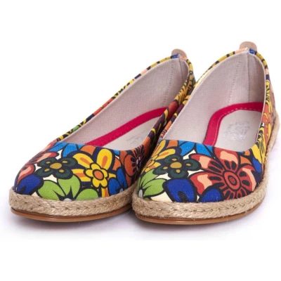 Afbeelding van GOBY Flowers Ballerinas Sneakers Hoge kwaliteit Handmade Meisjesprint Maat 41