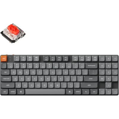 Afbeelding van Keychron K13 Max Low Profile Draadloos RGB Mechanisch Toetsenbord, Bluetooth/2.4 GHz/USB, QMK/VIA Programmeerbaar, TKL Toetsenbord Gateron Red Hot Swappable, Compatibel met Mac Windows Linux
