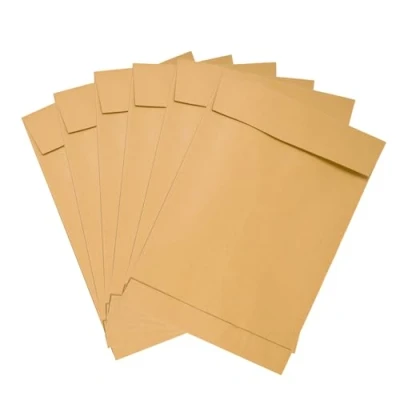 Afbeelding van Emerson 50 bruine vouwenveloppen E4 zonder venster, 280 x 400 mm, 150 g, uitbreidbare verzendzakken met vouwen, uitbreidbaar, grote enveloppen bodem, bruin, voor boeken, brochures, documenten