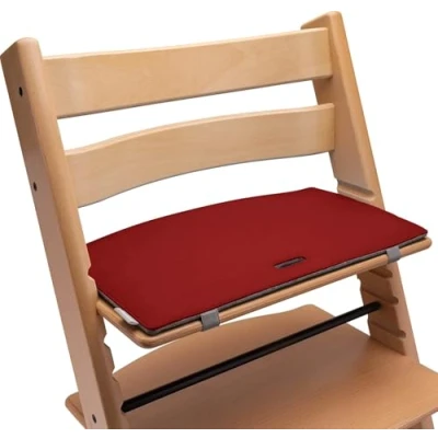Afbeelding van zitkussen, hoge stoel, compatibel met Stokke Tripp Trapp rood/grijs, kussen, vilt, accessoires voor kinderstoel, hout, trappenstoel Mahona