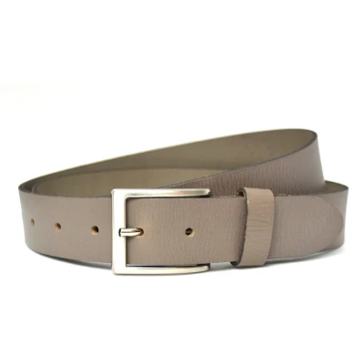 Afbeelding van Heren riem volnerf Leer Grijs 3.5 cm Breed Broekriem Nette Pantalon Maat: 105 / Totale lengte 120 Echt
