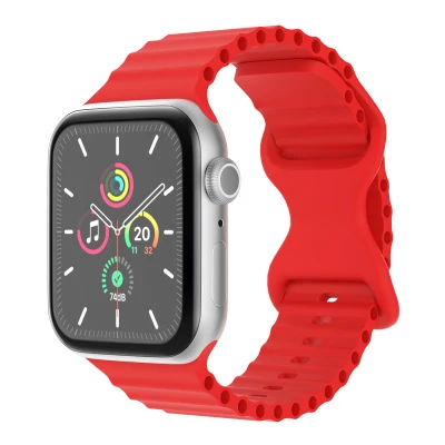 Afbeelding van imoshion Athletic siliconen bandje Geschikt voor Apple Watch 1, 2, 3, 4, 5, 6, 7, 8, 9, 10, SE, Ultra (2) 44/45/46/49 mm Rood One Size