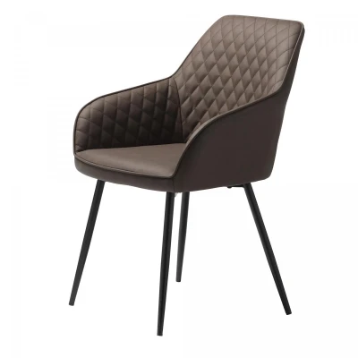 Afbeelding van Nordic Home Bernt armstoel velvet donkerbruin Stof