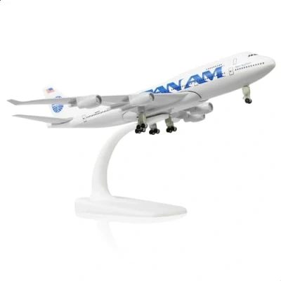 Afbeelding van QIYUMOKE Boeing 747 Panam 1/300 Diecast Metalen Vliegtuig Model met Voet Alloy Display Airliner Verzamelmodel Kit voor Luchtvaart Enthousiast Gift
