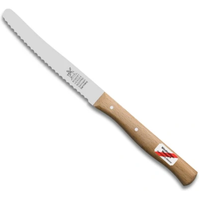 Afbeelding van Herder tomatenmes 11 cm kartelmes rvs beukenhout