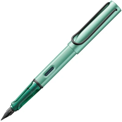 Afbeelding van LAMY AL star mint Vulpen met ergonomische greep &amp; gepolijst stalen penpunt in maat M lichtgewicht aluminium behuizing inclusief T 10 blauw vulling Rechtshandig