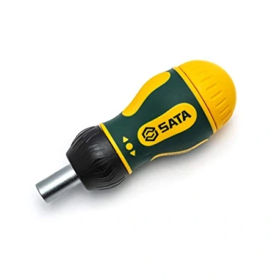 Afbeelding van SATA ST09348 6In1 Stubby Ratcheting Schroevendraaier Set met Glad Mechanisme en Drie Instellingen