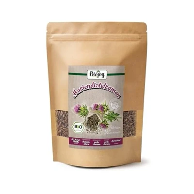 Afbeelding van Biojoy BIO Mariadistelzaden, heel en gedroogd (500 g), ideaal voor Mariadistelthee (Silybum marianum)