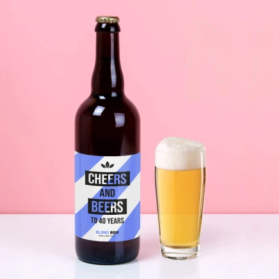 Afbeelding van Gepersonaliseerde Bierfles Cheers And Beers (750 Ml) van Ditverzinjeniet