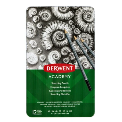 Afbeelding van Potlood Derwent Academy 6B5H assorti hardheden blik à 12 stuks