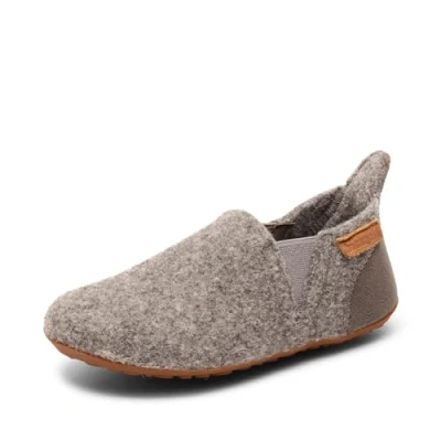 Afbeelding van Bisgaard Uniseks wollen Sailor slippers voor kinderen, grijs, 34 EU