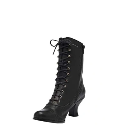 Afbeelding van Stockerpoint Laarzen 4490 Dames Halfhoge laarzen, Zwart nappa, 36 EU