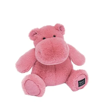 Afbeelding van Histoire d&#039;Ours Nijlpaard pluche dier Hip&#039;Fun Donkerroze 25 cm Zacht en schattig voor knuffels Cadeau idee geboorte verjaardag meisjes L&#039;HIPPO HO3101