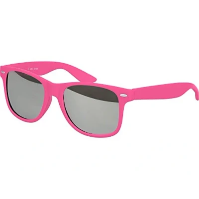 Afbeelding van Balinco Zonnebril UV400 CAT 3 CE Rubber met veerscharnier voor mannen &amp; vrouwen (roze zilver gespiegeld)