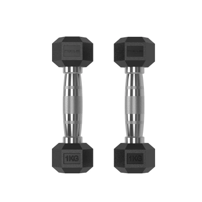 Afbeelding van Hexa Dumbbells Focus Fitness 2x 1 kg losse gewichten