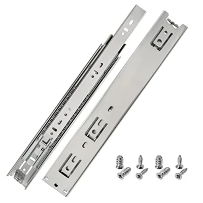 Afbeelding van HELPMATE Schuifladenrails softclose volledige uitbreiding 300 mm 1 paar set van 2 kogelvolledige uitschuifbare lades railsysteem ladegeleiders verzinkt staal zilver incl. bevestigingsmateriaal