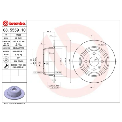 Afbeelding van Brembo Remschijf 08.5559.10