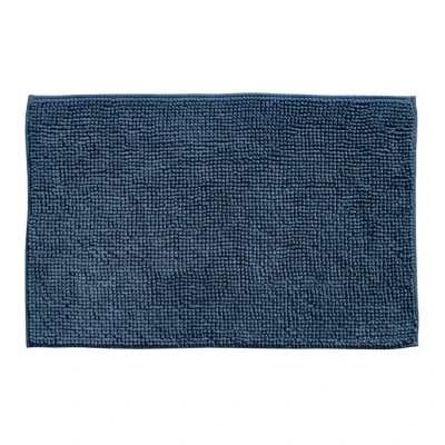 Afbeelding van Indiana Fluffy Soft Effen Badmat Touch Blauw Navy Rechthoek Polyester 50x80 cm
