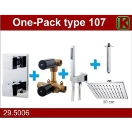 Afbeelding van Wiesbaden one pack inbouwthermostaatset type 107 CHR (30cm)