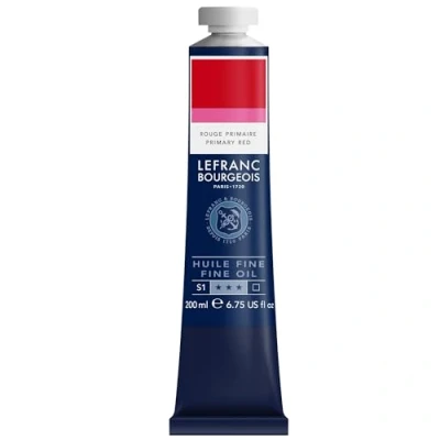 Afbeelding van Lefranc Bourgeois 301816 Fijne olieverf van uitstekende kwaliteit, lichtecht met een gelijkmatige consistentie, tube 200 ml, ideaal voor spieraammen, canvas, schilderbord Primair rood