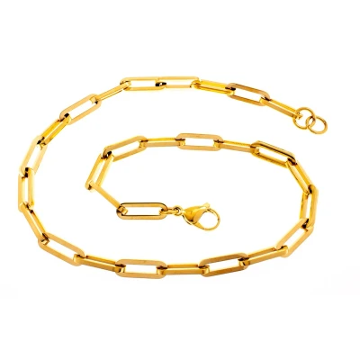 Afbeelding van Edelstaal RVS collier verguld met geel goud model MADELON