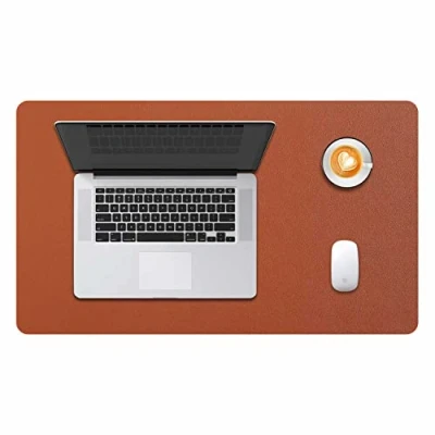 Afbeelding van DOBAOJIA Bureaulegger, Bureau Pad, Blotter, Schrijven Muis en Toetsenbord Uitgebreide Mat, Onderlegger XL, PU leer waterdicht + suède antisli 60 x 35cm (Bruin)