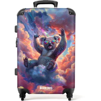 Afbeelding van NoBoringSuitcases.com® Kinderkoffer groot Kindertrolley koffer koala Wolken Rolkoffer lichtgewicht Reiskoffer met 4 wielen Grote trolley XL 20 kg bagage