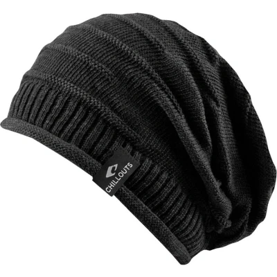 Afbeelding van Chillouts beanie muts Erik met logo dark grey in one size