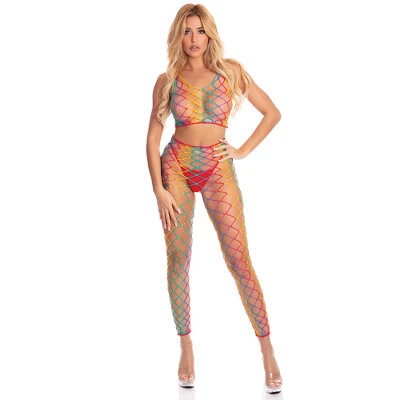 Afbeelding van Rainbow Crop Top en Legging Set