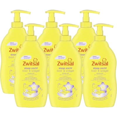 Afbeelding van 6x Zwitsal Slaap Zacht Lavendel Bad &amp; Wasgel 400ml