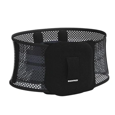 Afbeelding van Bodyprox Verstelbare rugbandage met bovenste lendenbescherming, ademend en comprimerend weefsel, perfect voor sport dagelijks gebruik, uniseks (XL)