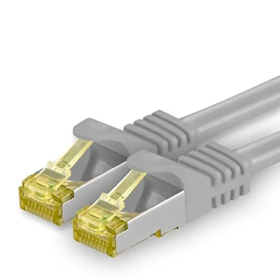 Afbeelding van Cat.7 Ethernet Cable Gigabit LAN Netwerkkabel RJ45 5m grijs 1 stuk Cat7 Kabel netwerk ruwe 10 Gb s SFTP PIMF LSZH set Patchkabel met Rj 45 connector Cat.6a
