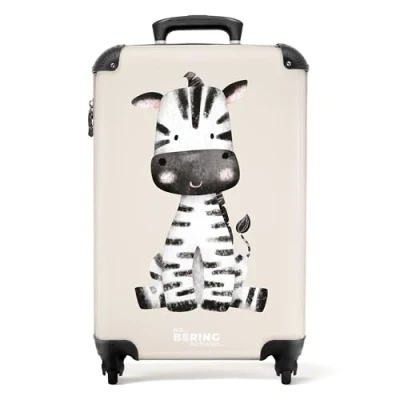 Afbeelding van NoBoringSuitcases.com® Baby koffer zebra Reiskoffer trolley 55x35x25