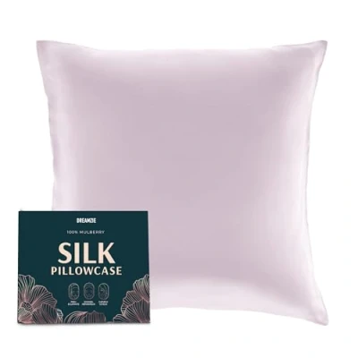 Afbeelding van DREAMZIE zijden kussensloop 100% natuurlijke moerbeizijde voor haar en huid 19 mm zijde aan beide 1 eenheid Lila 65x65 cm