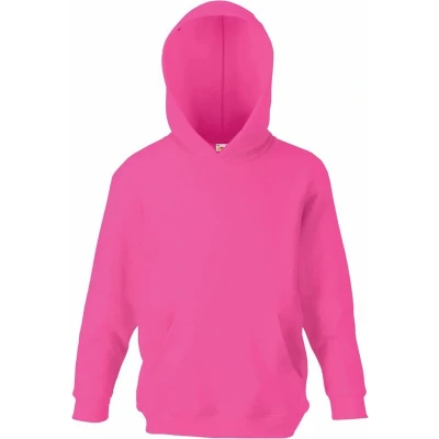 Afbeelding van Fruit Of The Loom Kinder Unisex Sweatshirt Met Capuchon / Hoodie (Fuchsia)