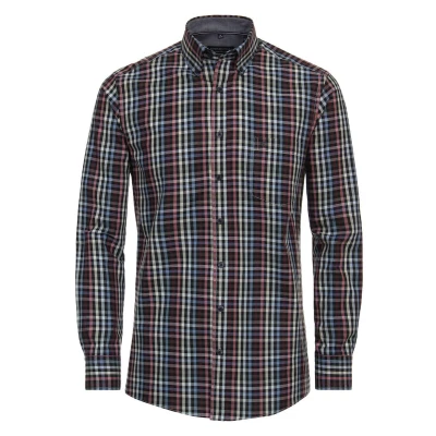Afbeelding van Casamoda Comfort FIT Freizeit Langarm Overhemd, Heren, Maat: XL, Rot