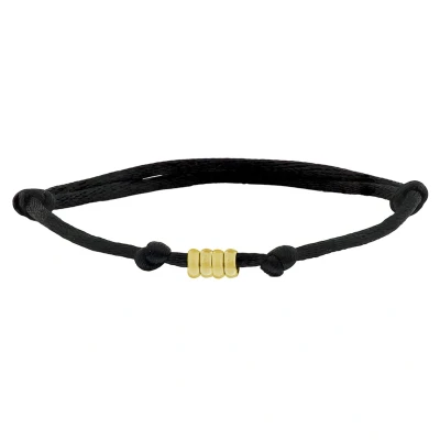 Afbeelding van 14K goud met rubber/nylon/leer armband satijn (heren lengte) 4700309