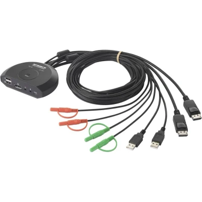 Afbeelding van SpeaKa Professional SP KVM 220 switch 2 poorten DisplayPort 4096 x 2160 Pixel