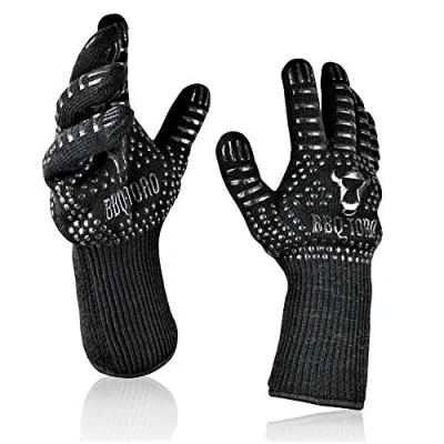 Afbeelding van BBQ Toro Barbecuehandschoenen (2 stuks) hittebestendig hittebestendige ovenwanten tot 800 C grill handschoen set met anti slip eigenschap Fireproof Gloves