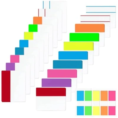 Afbeelding van 500 stuks zelfklevende strips, notities, 21 sets, 10 kleuren, sticky notes, index, tabs, beschrijfbare en herpositioneerbare bestandstabs, vlaggen, zijmarkers, bladmarkerset (500)