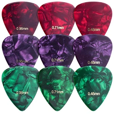 Afbeelding van kwmobile gitaar plectrums Verschillende diktes Voor akoestische , elektrische en basgitaren Plectrumset 9 stuks