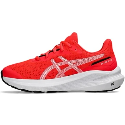 Afbeelding van Asics GT1000 13 Unisex Hardloopschoenen voor op de weg kinderen, Maat: 32.5, Flash red/white Textiel/ synthetisch
