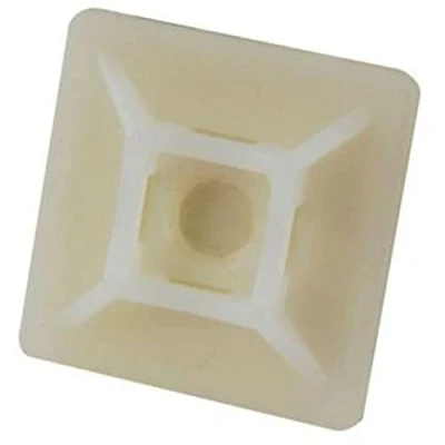 Afbeelding van Merriway BH05761 zelfklevende kabelbinderbevestigingen, 19 mm (3/4 inch) vierkant, wit, 100 stuks