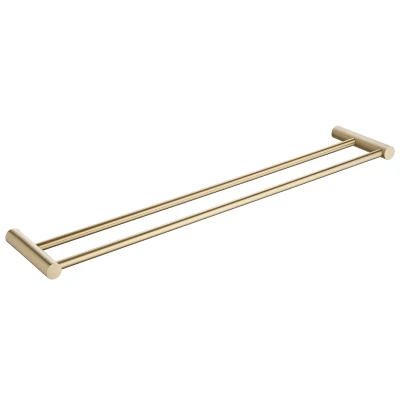 Afbeelding van Wiesbaden Ida dubbele handdoekrek 60cm geborsteld messing