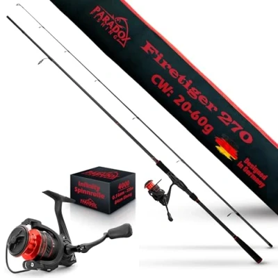 Afbeelding van Paradox Fishing Firetiger Spinhengel 2,70m 20 60g + 4000 haspel Spinhenges voor snoek, baars en snoekbaars
