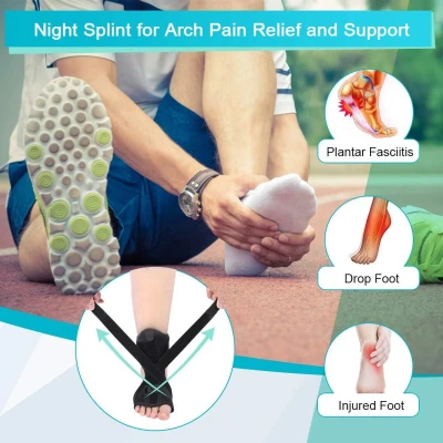 Afbeelding van Night Splints voor Plantar Fasciitis bij dames en heren Drop Foot Brace Spalk met Compressie Sokken Hielspoor Achillespees Pijnverlichting Links Rechts Geschikt