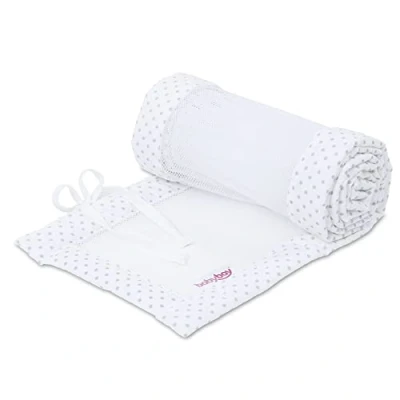 Afbeelding van babybay® Nestje Mesh Piqué voor Maxi, Boxspring en Comfort wit stippen 168x24 cm