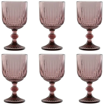 Afbeelding van Set van bekers Home ESPRIT Roze Kristal 380 ml (6 Stuks)